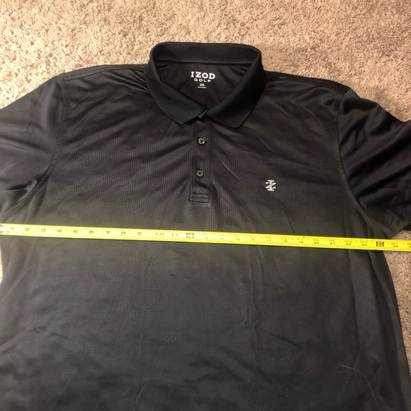 IZOD Golf Polo Mens Size XXL 2XL Work Dress Tennis Activewear Black Shirt - Picture 7 of 11